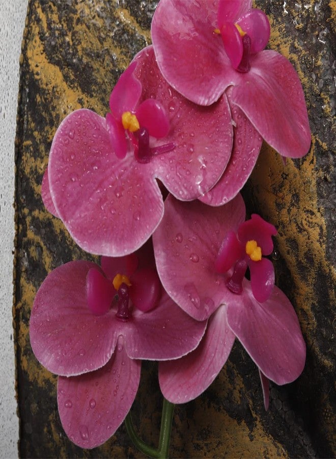 WOLEDOE Fake Orchids Artificial Flowers, Reptile Terrarium Decor Plants, Bearded Dragon Tank Accessories fit Crested Gecko Leopard Lizard Chameleon Ball Python Snake Frog - Purple - Image 5